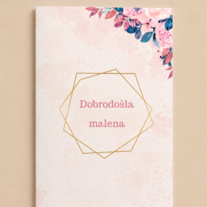 Čestitka za rođenje djevojčice s kuvertom