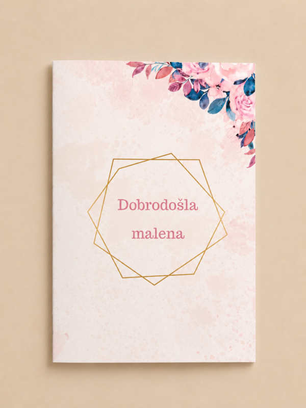 Čestitka za rođenje djevojčice s kuvertom