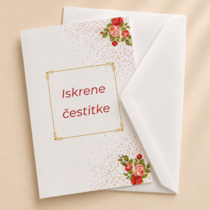 Čestitka “Iskrene čestitke” s kuvertom - Slika 2