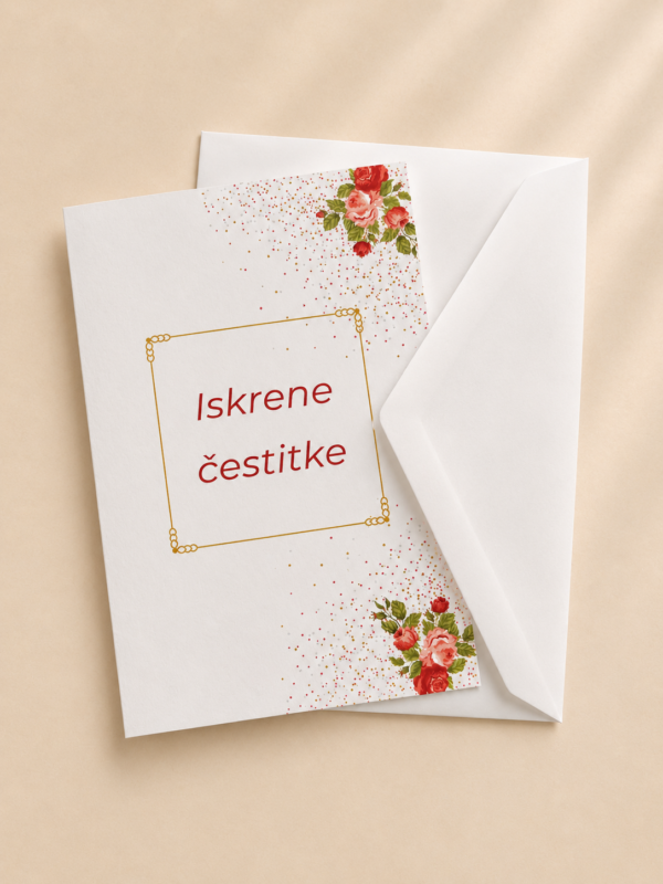 Čestitka “Iskrene čestitke” s kuvertom