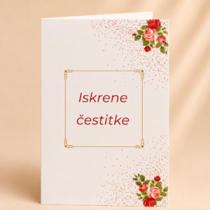 Čestitka “Iskrene čestitke” s kuvertom