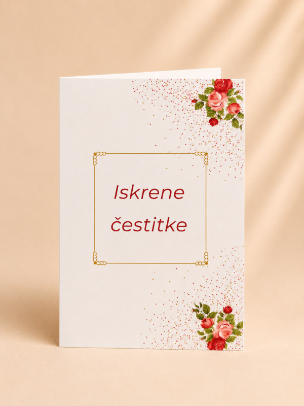 Čestitka “Iskrene čestitke” s kuvertom