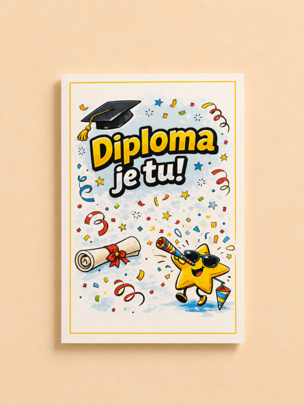Čestitka za diplomu s kuvertom