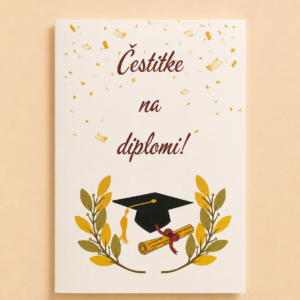 Čestitka za diplomu s kuvertom