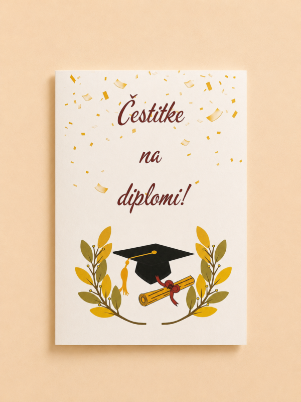 Čestitka za diplomu s kuvertom