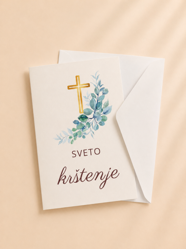 Čestitka za krštenje s kuvertom