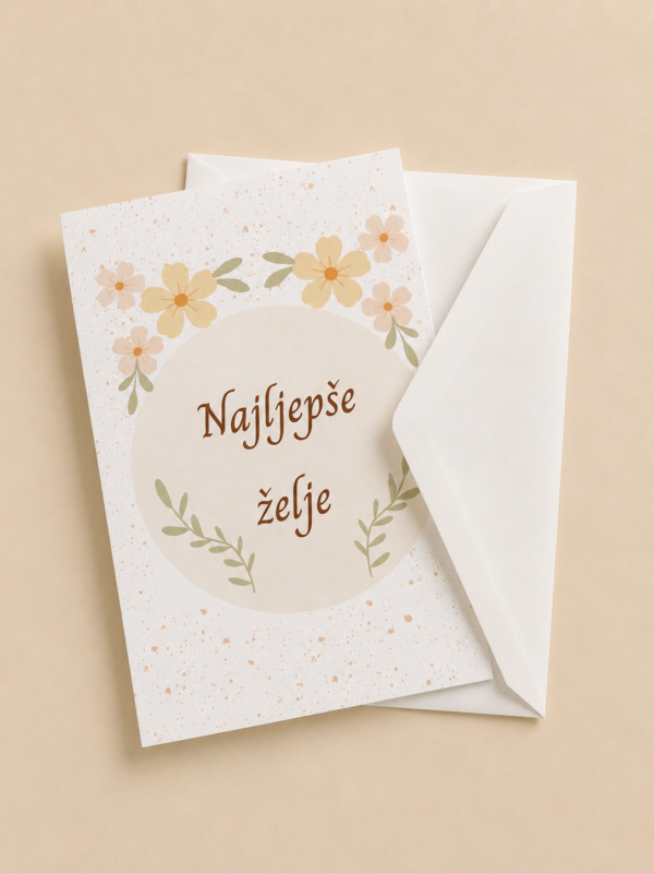 Čestitka “Najljepše želje” s kuvertom