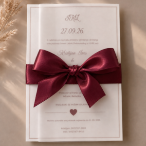 Pozivnica za vjenčanje Elegant | Personalizirana pozivnica s paus papirom