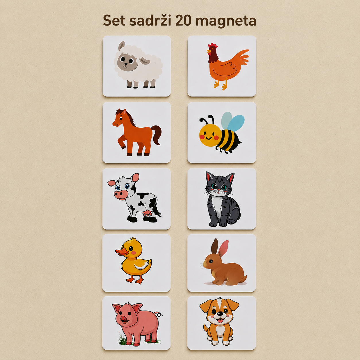 Magneti sa životinjama za djecu | set od 20 edukativnih magneta - Slika 2