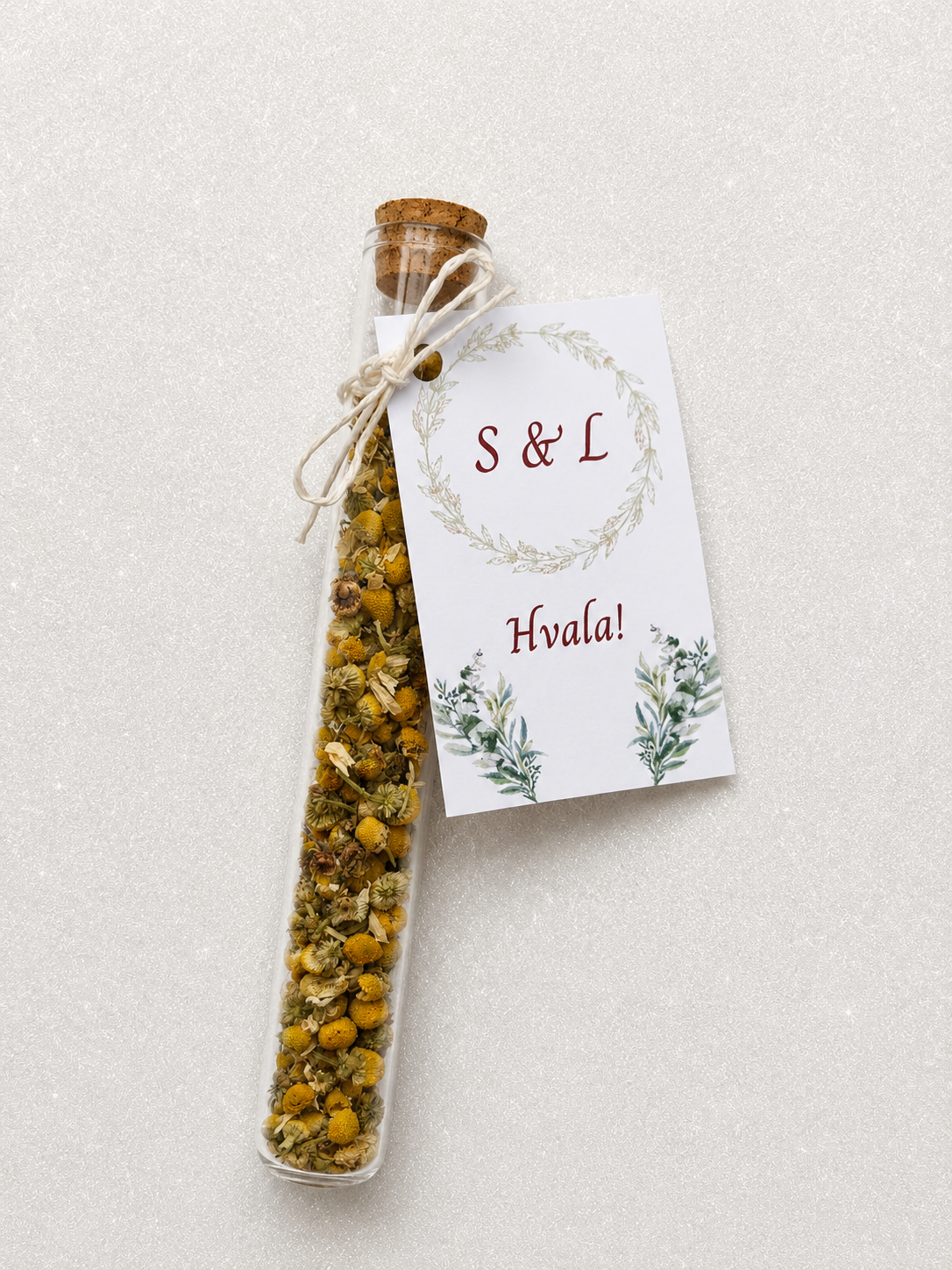 Zahvalnica s čajem za goste | Personalizirani poklon za vjenčanje - Slika 1