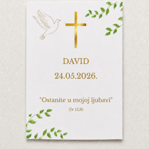 Magnet zahvalnica za svetu potvrdu ili pričest | Personalizirana uspomena s križem