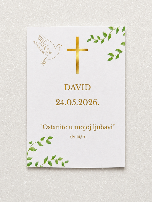 Magnet zahvalnica za svetu potvrdu ili pričest | Personalizirana uspomena s križem