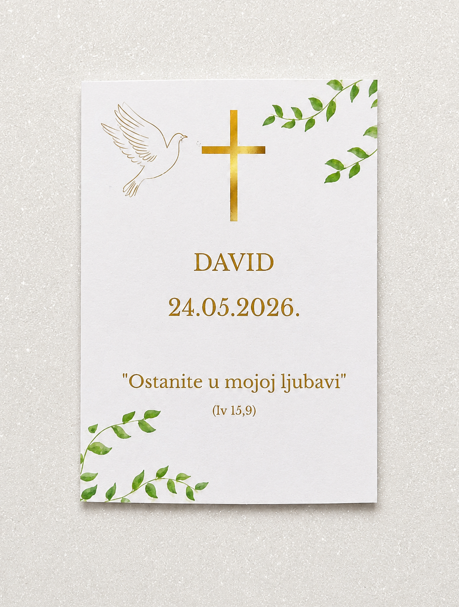 Magnet zahvalnica za svetu potvrdu ili pričest | Personalizirana uspomena s križem - Slika 1