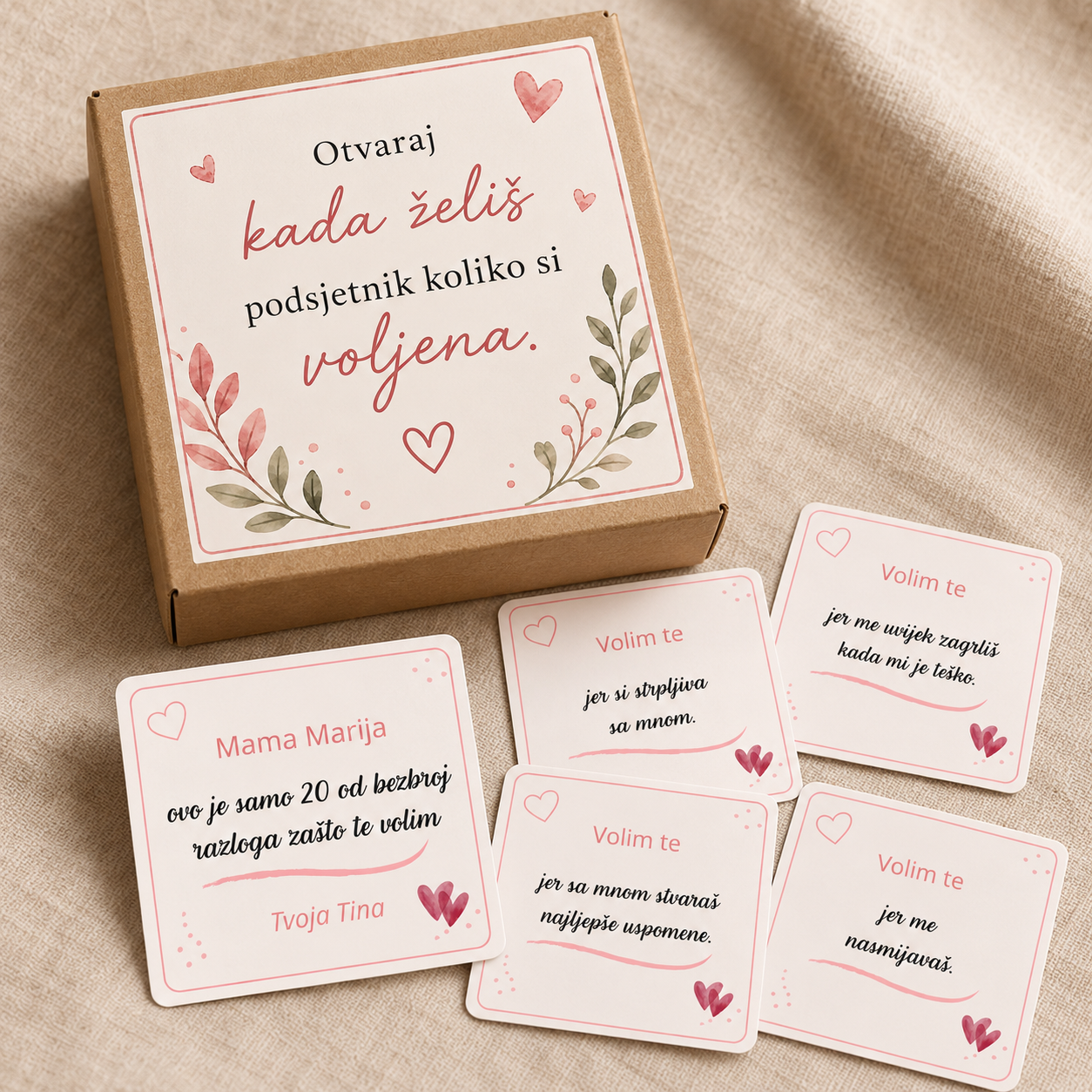 20 razloga zašto volim mamu – personalizirane kartice u poklon-kutijici - Slika 1