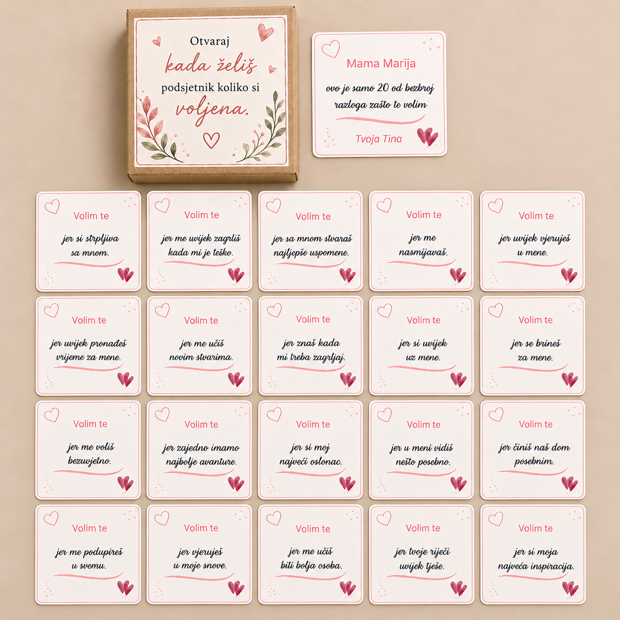 20 razloga zašto volim mamu – personalizirane kartice u poklon-kutijici - Slika 2