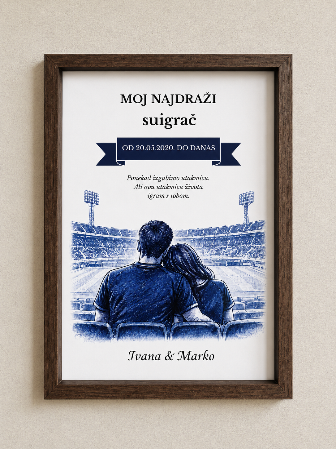 Personalizirani okvir „Moj najdraži suigrač“ | poklon za dečka, muža ili godišnjicu - Slika 1