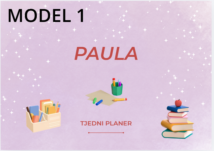 Personalizirani tjedni planer za školarce