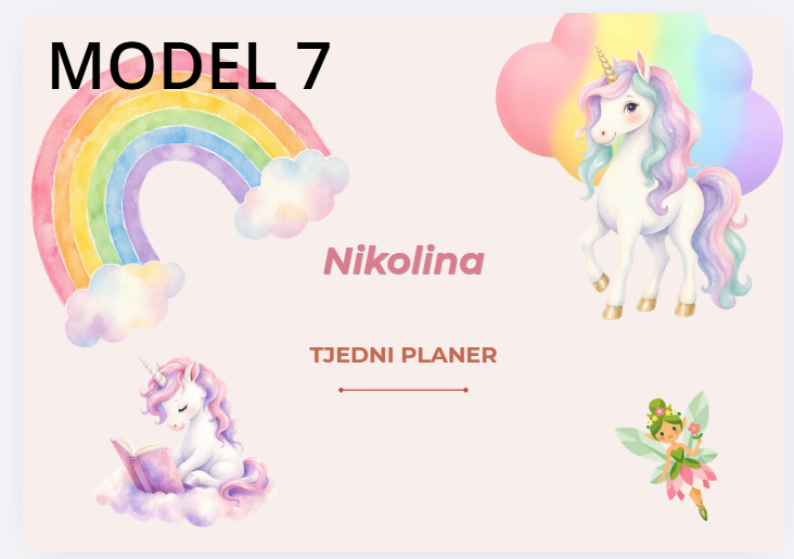 Personalizirani tjedni planer za školarce