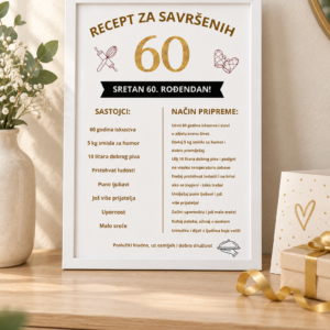 Personalizirani okvir „Recept za savršen rođendan” - Slika 1