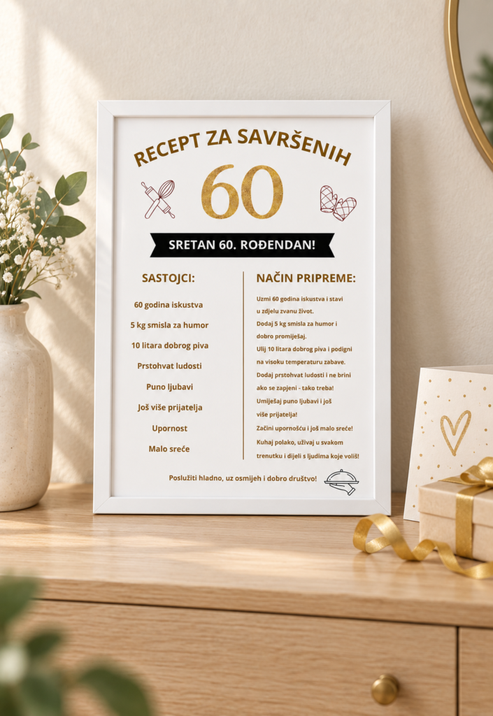 Personalizirani okvir „Recept za savršen rođendan”