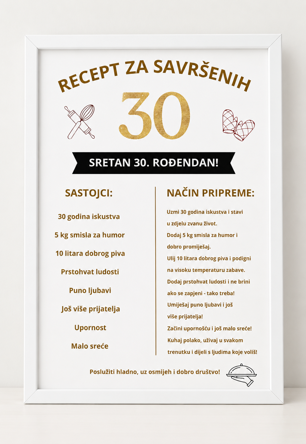 Personalizirani okvir „Recept za savršen rođendan” - Slika 2